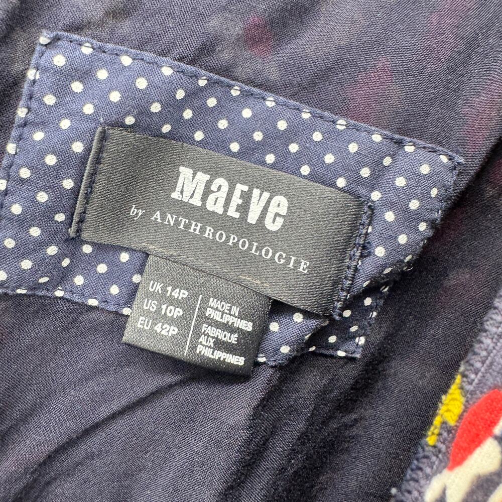 Maeve Navy Multicolor Abstract Dot Short Sleeve Dress 10P - Picture 3 of 11